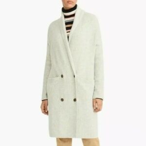 J. Crew Double Breasted Cardigan Coat in Supersoft Yarn Light Gray Size XS